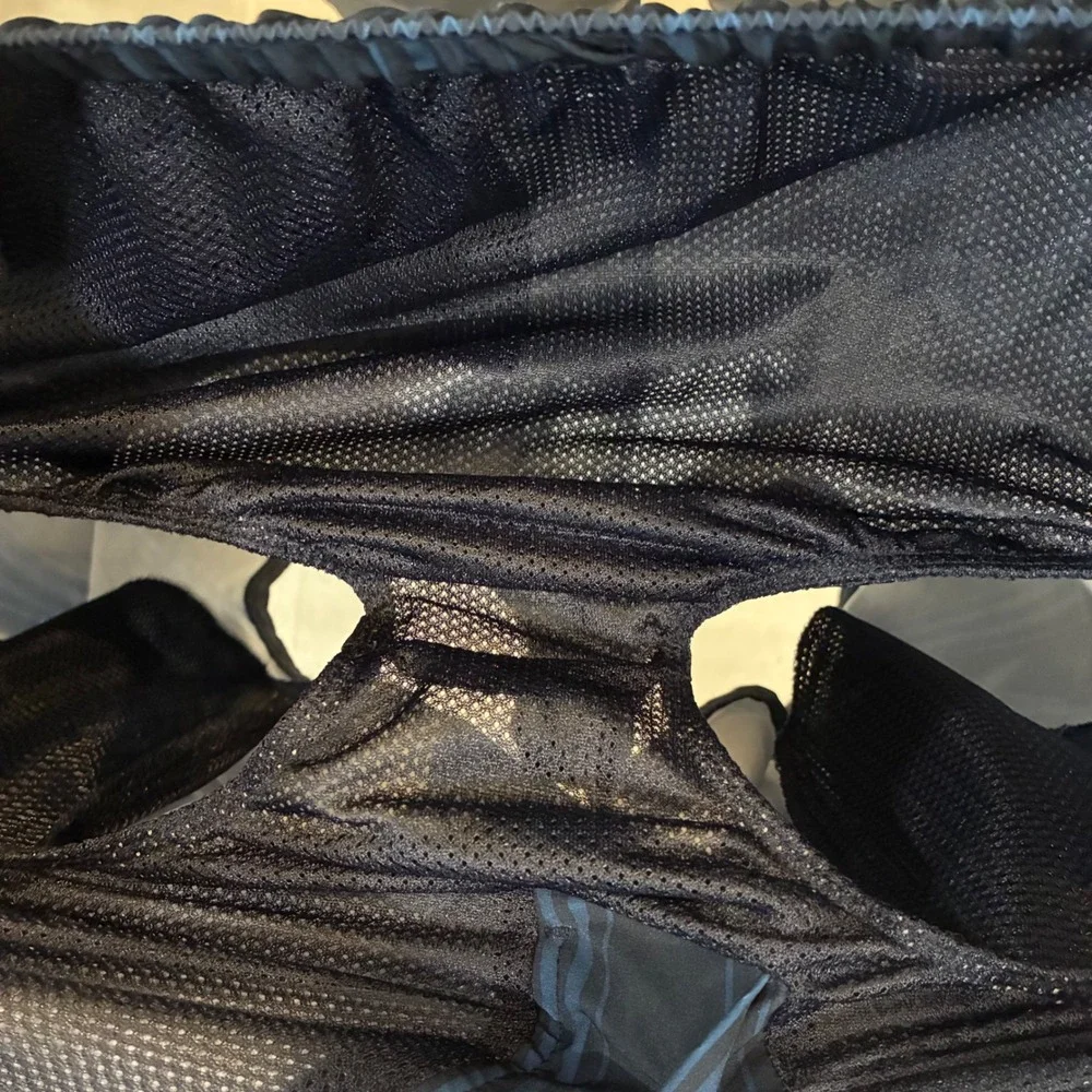 Old Navy Mens Navy Blue Striped Swim Trunks Size S Mesh Lined Board Shorts